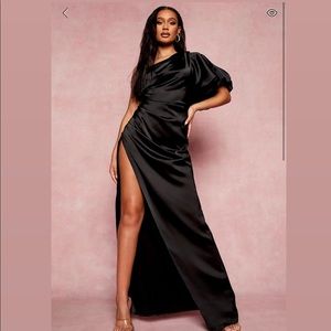 Black Satin Formal Dress